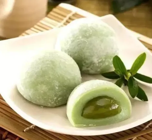 Công thức làm bánh Mochi trà xanh nhân kem vô cùng đơn giản