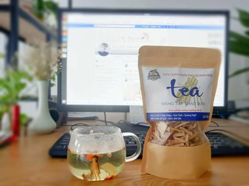 Trà Măng tây hữu cơ từ trang trại của anh Cường