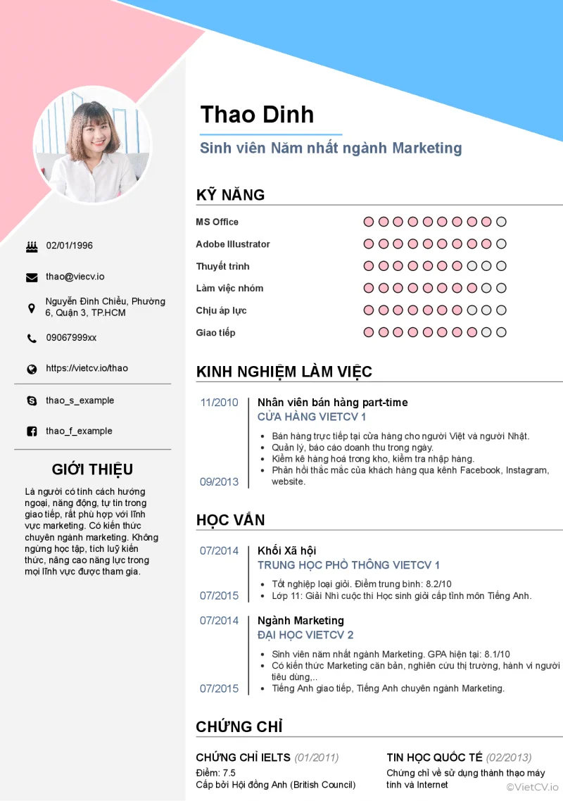 Mẫu CV xin việc