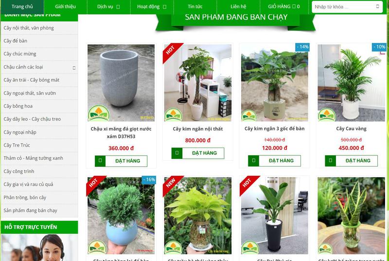 Website bán cây cảnh tại Thế Giới Cây Cảnh Sài Gòn