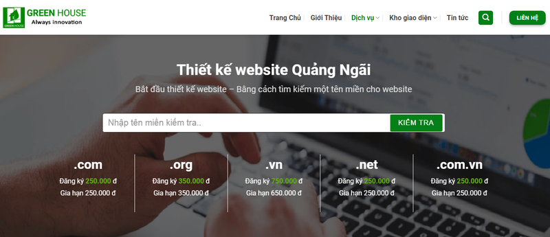 Công ty thiết kế website Green House - Quảng Ngãi